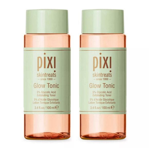 Lot 2x NIB PIXI Skintreats Glow Tonic Glycolic Acid Exfoliating Toner 3.4fl oz